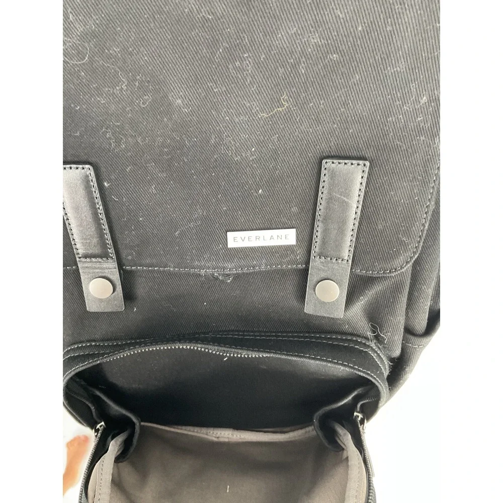 Everlane Unisex The Modern Snap Backpack Black Canvas OS